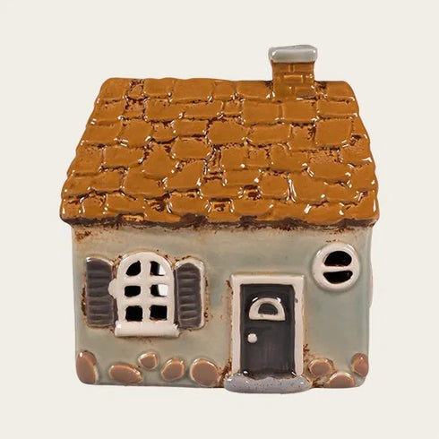 Ceramic House, Grey-Green, H 13cm