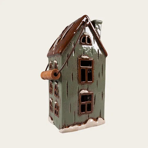 Keramikhus m handtag, Grön, H 24cm