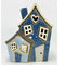Ceramic House, Blue, H 18.5cm
