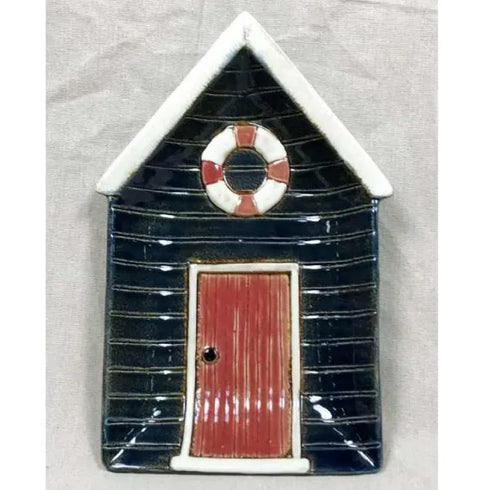 Plate boathouse, H 24.5 x W 16.5cm, Ceramic, Black
