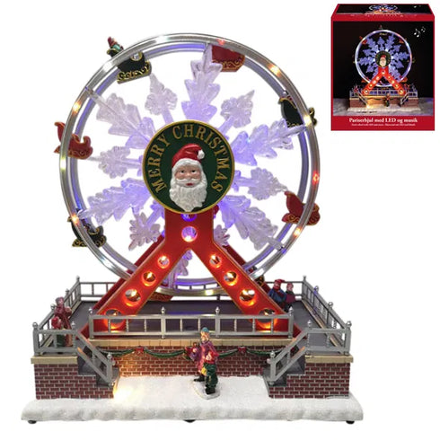 Rörligt pariserhjul, LED & musik, H31cm