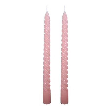 Stearinljus, tvinnade, H25xDia2,20cm Rosa
