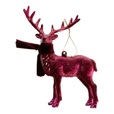 Ren, H15cm, Plast, Mörkröd