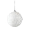Julkula, Vit julgranskula med glitter, Dia8cm, Styrofoam