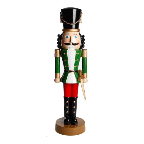 Nötknäppare, med svärd, H64,3cm, Poly, Grön