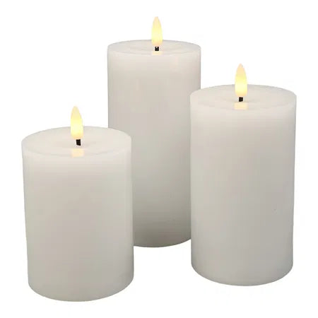 LED-ljus, fjärrkontroll, H10/12,5/15cm, Vit, 3/box