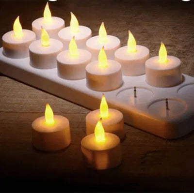 Tealights, LED, H4.9cm, 12/box, White