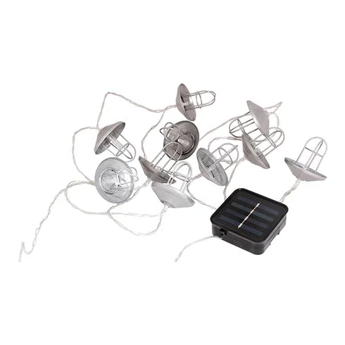 Ljuskedja med 10LED, Solar, Grå,