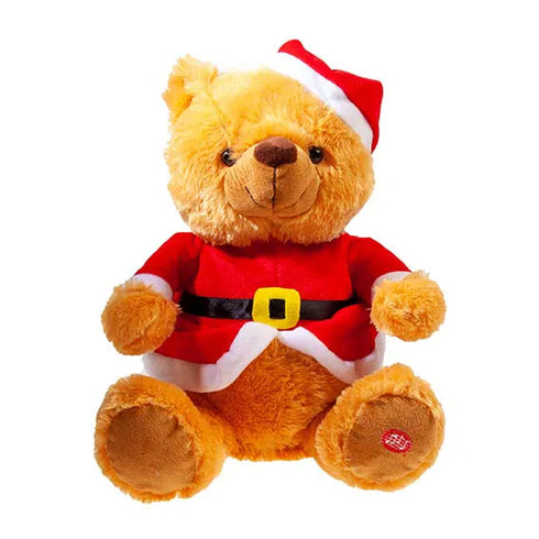 Sjungande björn, H24cm, Polyester, Röd