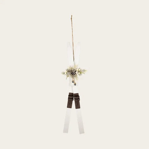 Skidor i trä, vita, H 80cm