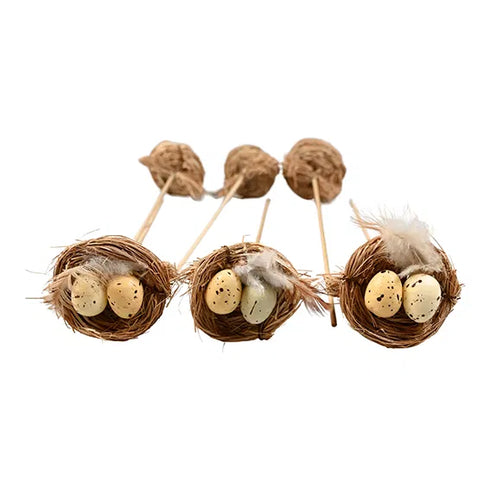 Bo på pinne, H 26cm, Dia 6cm, 6st/Påse, Naturell