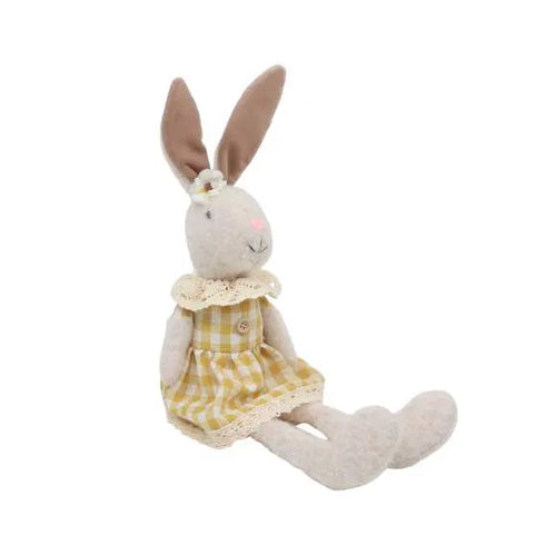 Easter bunny, girl, H 11cm, Polyester, Yellow