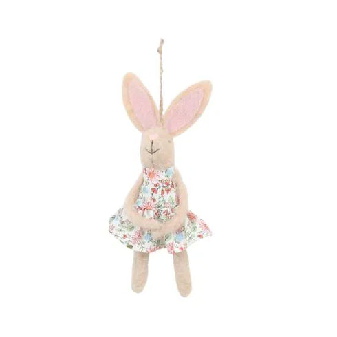 Påskhare, tjej, H 9cm, Polyester, Rosa