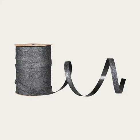 Presentsnöre, Glitter, Svart, 100m/rll