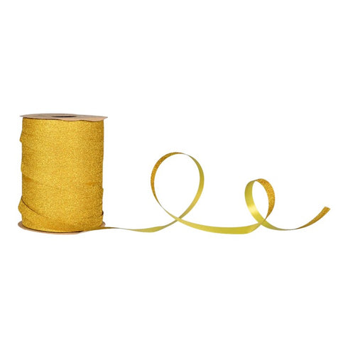 Presentsnöre, Glitter, Guld, 100m/rll