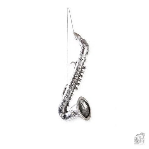 Saxophone for the Christmas tree, H 26cm, Silver