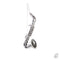 Saxophone for the Christmas tree, H 26cm, Silver