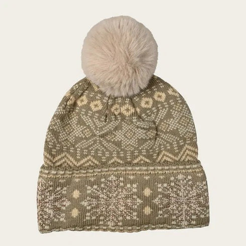 Mössa med stjärnmönster, H24cm Akryl, Brun