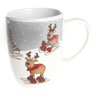 Mugg, Lekande renar, H 8,5 cm