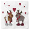 Servetter, 3-lags, Vit, Hjärtan, Dressed up Reindeers