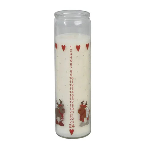Kalenderljus i glas, 1-24, hjärtan, lång brinntid