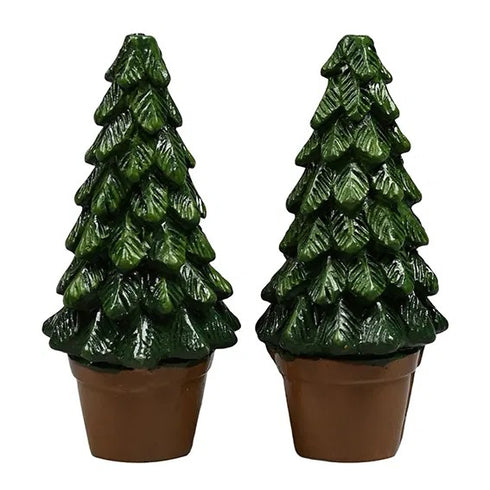 Potted Christmas Tree for Elf Door, 2-pack, H 7.1cm