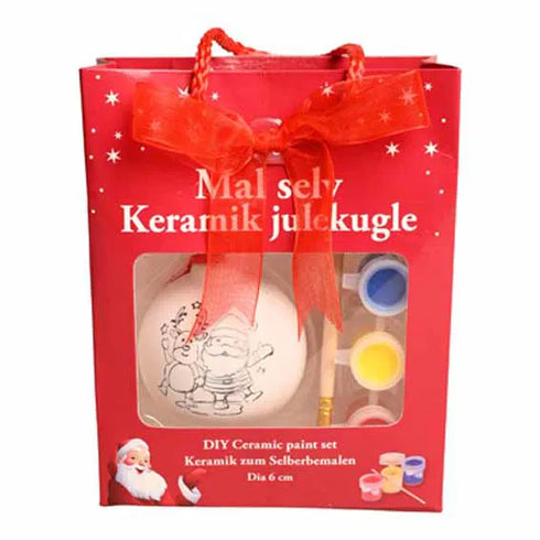 Gör det själv set- Färglägg din julkula, 3 färger i boxen blå/gul/röd