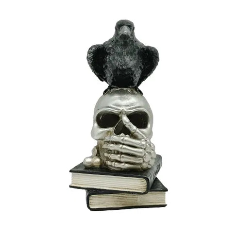 Halloweendekoration döskalle med LED, H 15,7 cm