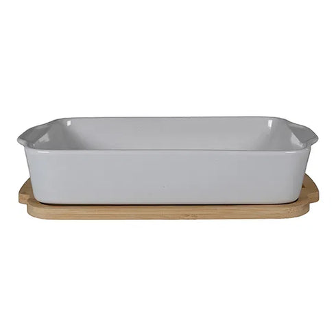 Ugnsform med bricka av bambu