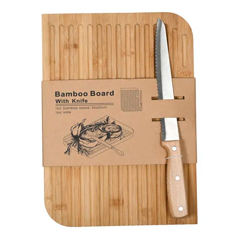 Skärbräda, med kniv