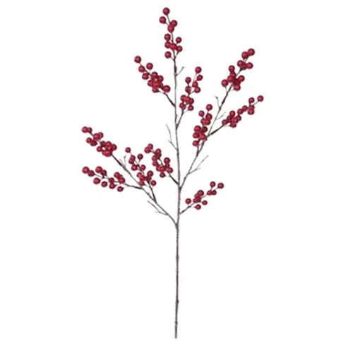 Gren med röda bär, H 67cm, Röd