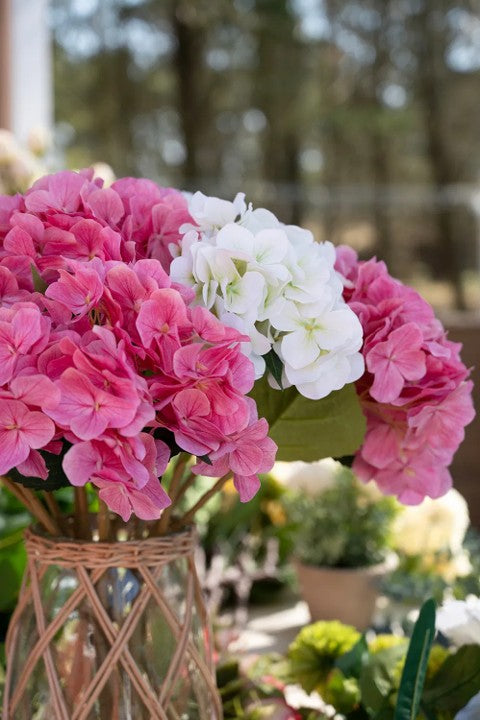 Konstblomma, Hortensia, H45cm, 2ass