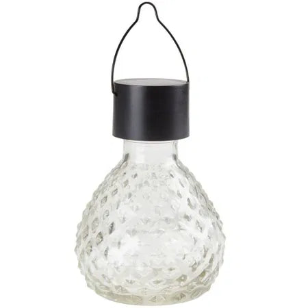 Solcellslykta, glas, 1LED ON/OFF