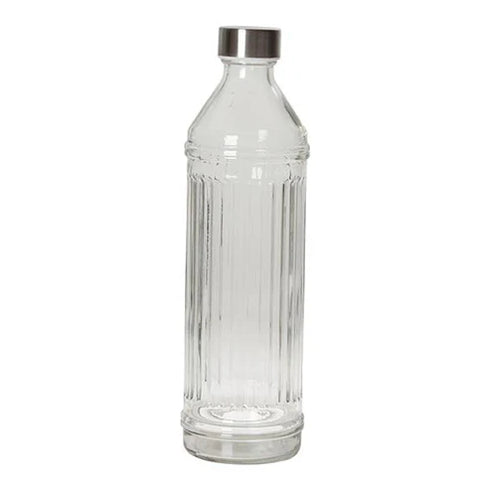 Flaska, m. räfflor a. metallock, stort