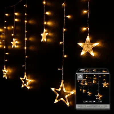 Ljusridå 162 LED, 12 stjärnor, L 5m