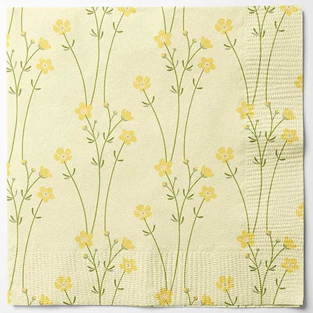 Servetter, 3-lags, Ljusgul, Hello Spring