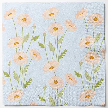 Servetter, 3-lags, Ljusblå, Hello Spring