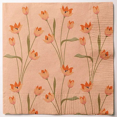 Servetter, 3-lags, Aprikos, Hello Spring