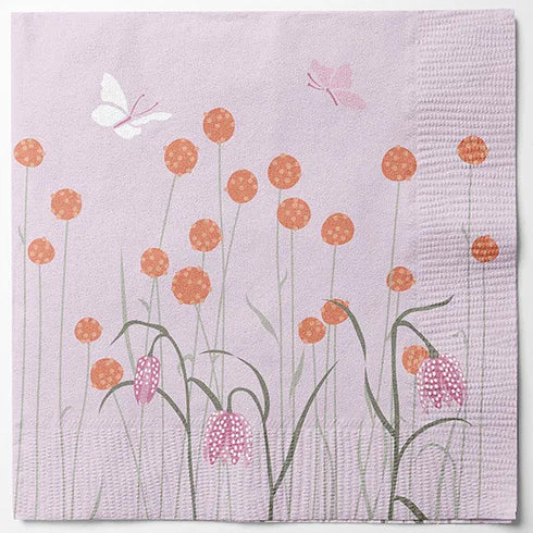 Servetter, 3-lags, Lila, Hello Spring