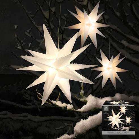 LED-stjärna med 18 spetsar, H25xDia.25cm, 3st