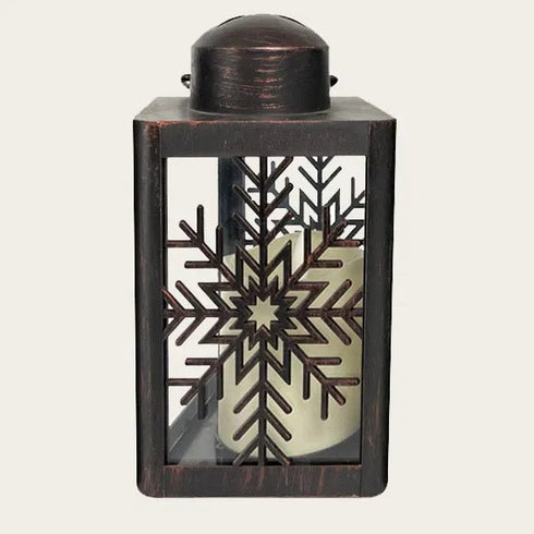 Lykta med LED Snöstjärna H 17,5cm