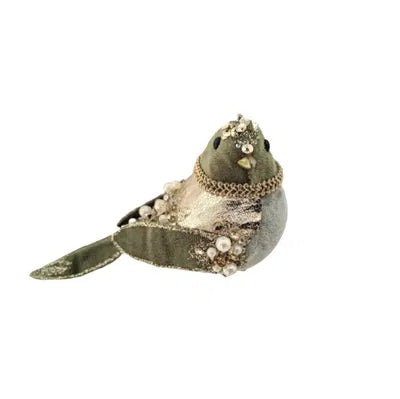 Fågel, höger, H6cm Polyester, Grön