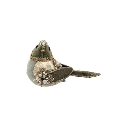 Fågel, vänster, H6cm Polyester, Grön