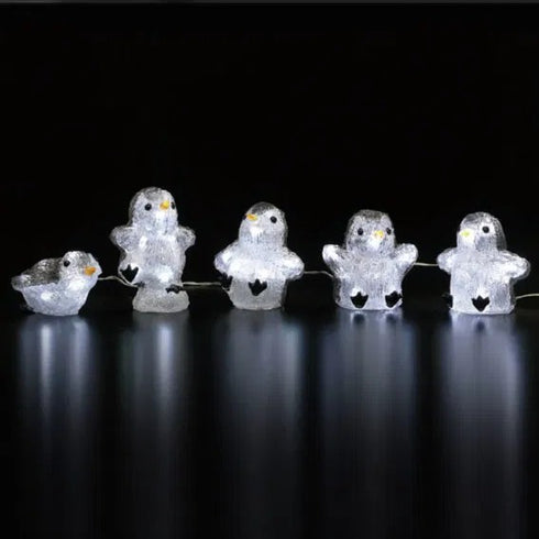 Pingviner med LED, 5-set