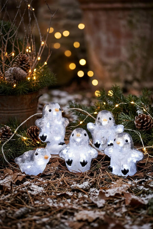 Pingviner med LED, 5-set