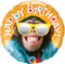 18" ROUND QX FOIL PRINT 001CT BDAY SMILIN' CHIMP