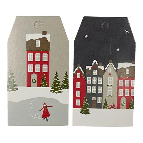 Juladresser, Skridsko, Winter City, 2 ass, 6/påse