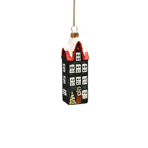 Figurkula i glas, Hus, H 9,5cm, Svart