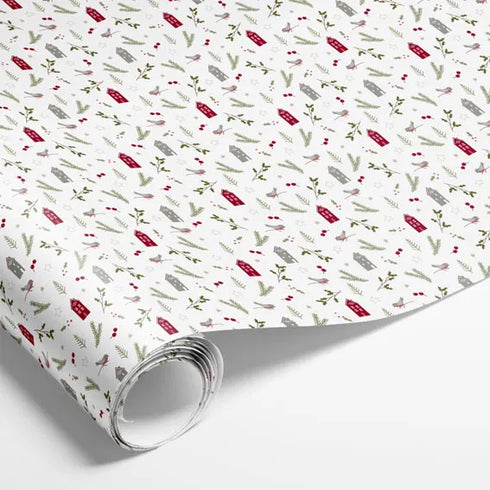 Presentpapper - "Winter City" - 5 m - vit