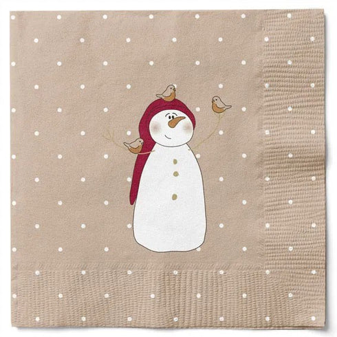 Servetter, 3-lags, Brun, Snögubbe
